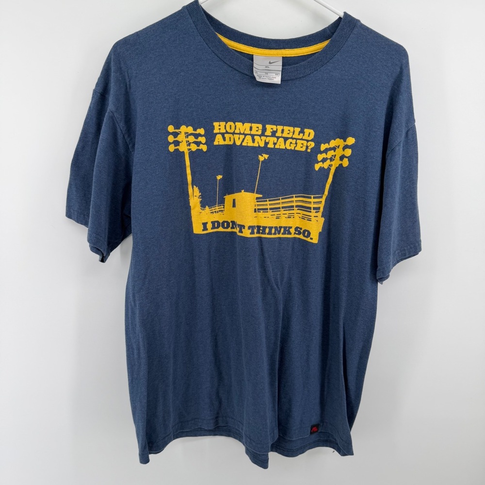 Nike Air Mens XL Navy Blue Your Grass Is Mine Football Graphic T-Shirt XL